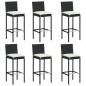 vidaXL Conjunto de bar para jardín 7 piezas con cojines negro vidaXL Conjunto de bar para jardín 7 piezas con cojines negro