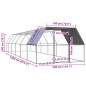 vidaXL Jaula gallinero de exterior de acero galvanizado 3x12x2 m vidaXL Jaula gallinero de exterior de acero galvanizado 3x12x2 m