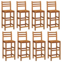 vidaXL Taburetes de barra de cocina 8 unidades madera maciza acacia