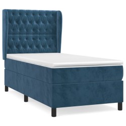 vidaXL Cama box spring con colchón terciopelo azul oscuro 80x200 cm