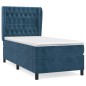 vidaXL Cama box spring con colchón terciopelo azul oscuro 80x200 cm vidaXL Cama box spring con colchón terciopelo azul oscuro 80x200 cm
