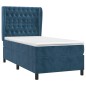 vidaXL Cama box spring con colchón terciopelo azul oscuro 80x200 cm vidaXL Cama box spring con colchón terciopelo azul oscuro 80x200 cm