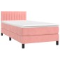 vidaXL Cama box spring colchón y LED terciopelo rosa 80x200 cm vidaXL Cama box spring colchón y LED terciopelo rosa 80x200 cm
