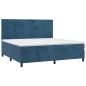 vidaXL Cama box spring colchón y LED terciopelo azul oscuro 200x200 cm vidaXL Cama box spring colchón y LED terciopelo azul oscuro 200x200 cm