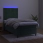 vidaXL Cama box spring colchón y LED terciopelo verde oscuro 80x200 cm vidaXL Cama box spring colchón y LED terciopelo verde oscuro 80x200 cm