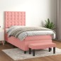 vidaXL Cama box spring con colchón terciopelo rosa 80x200 cm