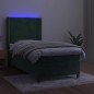 vidaXL Cama box spring colchón y LED terciopelo verde oscuro 80x200 cm vidaXL Cama box spring colchón y LED terciopelo verde oscuro 80x200 cm