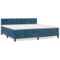 vidaXL Cama box spring con colchón terciopelo azul oscuro 200x200 cm vidaXL Cama box spring con colchón terciopelo azul oscuro 200x200 cm