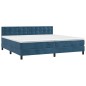 vidaXL Cama box spring con colchón terciopelo azul oscuro 200x200 cm vidaXL Cama box spring con colchón terciopelo azul oscuro 200x200 cm