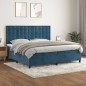 vidaXL Cama box spring con colchón terciopelo azul oscuro 200x200 cm vidaXL Cama box spring con colchón terciopelo azul oscuro 200x200 cm