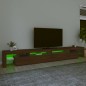vidaXL Mueble de TV con luces LED marrón roble 290x36,5x40 cm