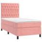 vidaXL Cama box spring con colchón terciopelo rosa 80x200 cm vidaXL Cama box spring con colchón terciopelo rosa 80x200 cm