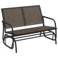 vidaXL Banco mecedora jardín acero y textilene marrón 120,5x76x86,5 cm vidaXL Banco mecedora jardín acero y textilene marrón 120,5x76x86,5 cm