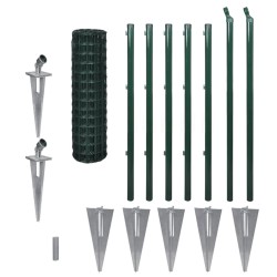 vidaXL Set de euro valla acero verde 10x1 m