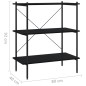 vidaXL Estantería de 3 niveles negra 80x40x92 cm vidaXL Estantería de 3 niveles negra 80x40x92 cm