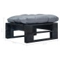 vidaXL Otomana de palets de jardín con cojín gris madera negra vidaXL Otomana de palets de jardín con cojín gris madera negra