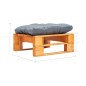 vidaXL Otomana de palets de jardín con cojín gris madera marrón miel vidaXL Otomana de palets de jardín con cojín gris madera marrón miel