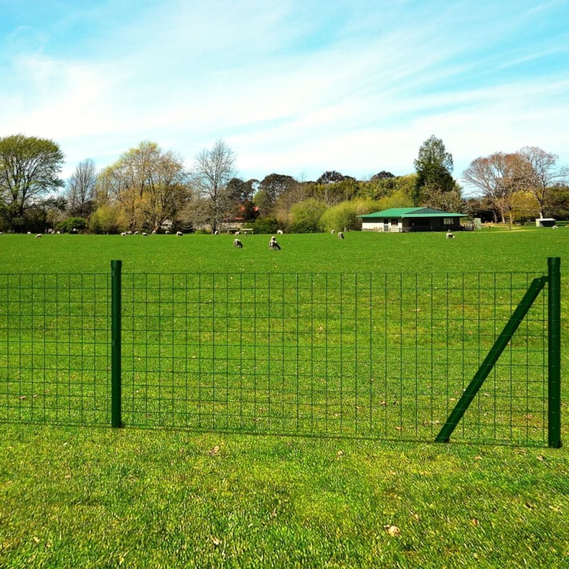 vidaXL Euro Valla de acero verde 25x1,5 m vidaXL Euro Valla de acero verde 25x1,5 m