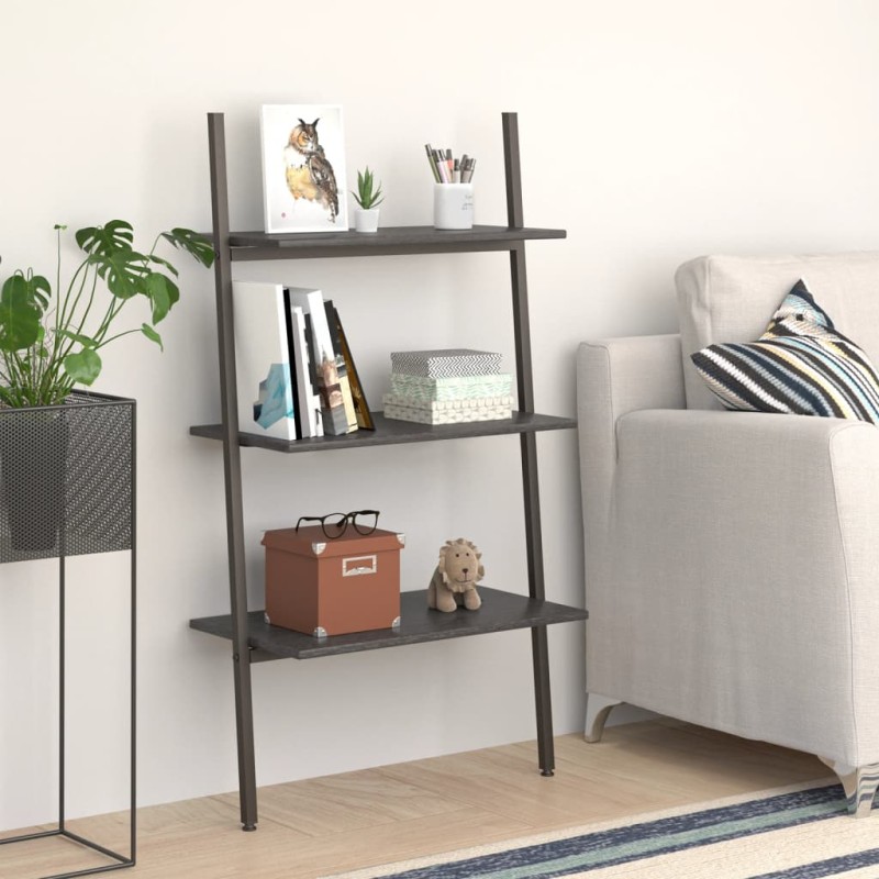 vidaXL Estantería inclinada de 3 baldas negro 64x34x116 cm vidaXL Estantería inclinada de 3 baldas negro 64x34x116 cm