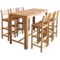 vidaXL Set mesa de bar y sillas 7 piezas de madera de acacia maciza vidaXL Set mesa de bar y sillas 7 piezas de madera de acacia maciza