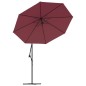 vidaXL Tela de repuesto para sombrilla voladiza rojo burdeos 350 cm vidaXL Tela de repuesto para sombrilla voladiza rojo burdeos 350 cm