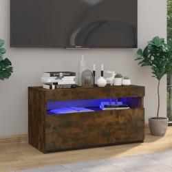 vidaXL Mueble de TV con luces LED roble ahumado 75x35x40 cm 