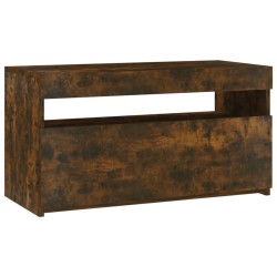 vidaXL Mueble de TV con luces LED roble ahumado 75x35x40 cm 