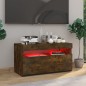 vidaXL Mueble de TV con luces LED roble ahumado 75x35x40 cm vidaXL Mueble de TV con luces LED roble ahumado 75x35x40 cm