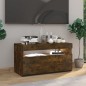 vidaXL Mueble de TV con luces LED roble ahumado 75x35x40 cm vidaXL Mueble de TV con luces LED roble ahumado 75x35x40 cm