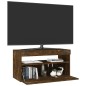 vidaXL Mueble de TV con luces LED roble ahumado 75x35x40 cm vidaXL Mueble de TV con luces LED roble ahumado 75x35x40 cm