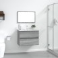 vidaXL Set de muebles de baño 2 pzas madera contrachapada gris sonoma