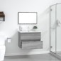 vidaXL Set de muebles de baño 2 pzas madera contrachapada gris sonoma