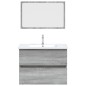vidaXL Set de muebles de baño 2 pzas madera contrachapada gris sonoma