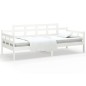 vidaXL Sofá cama madera maciza de pino blanco 90x200 cm vidaXL Sofá cama madera maciza de pino blanco 90x200 cm