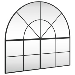 vidaXL Espejo de pared arco de hierro negro 100x90 cm