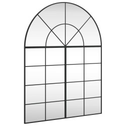 vidaXL Espejo de pared arco de hierro negro 100x130 cm