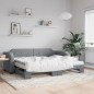 vidaXL Sofá cama nido con colchón tela gris claro 90x200 cm vidaXL Sofá cama nido con colchón tela gris claro 90x200 cm