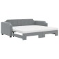 vidaXL Sofá cama nido con colchón tela gris claro 90x200 cm vidaXL Sofá cama nido con colchón tela gris claro 90x200 cm