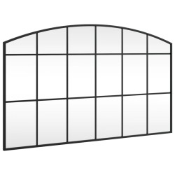 vidaXL Espejo de pared arco de hierro negro 100x60 cm