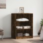 vidaXL Armario de madera de ingeniería roble ahumado 77x48x102 cm vidaXL Armario de madera de ingeniería roble ahumado 77x48x102 cm