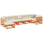 vidaXL Set de sofás jardín 7 pzas con cojines madera pino marrón cera vidaXL Set de sofás jardín 7 pzas con cojines madera pino marrón cera