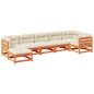 vidaXL Set de sofás jardín 7 pzas con cojines madera pino marrón cera vidaXL Set de sofás jardín 7 pzas con cojines madera pino marrón cera