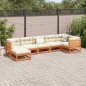 vidaXL Set de sofás jardín 7 pzas con cojines madera pino marrón cera vidaXL Set de sofás jardín 7 pzas con cojines madera pino marrón cera