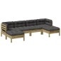vidaXL Juego de sofás jardín 6 pzas con cojines madera pino impregnada vidaXL Juego de sofás jardín 6 pzas con cojines madera pino impregnada
