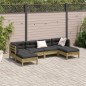vidaXL Juego de sofás jardín 6 pzas con cojines madera pino impregnada vidaXL Juego de sofás jardín 6 pzas con cojines madera pino impregnada