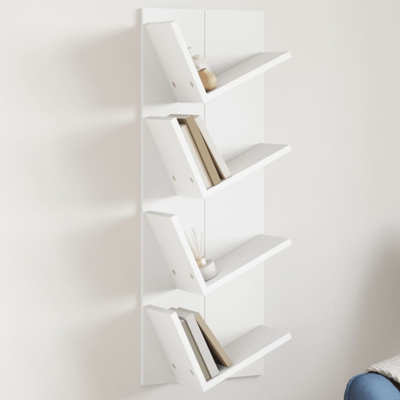 vidaXL Estantería de pared 4 niveles blanco 33x16x90 cm vidaXL Estantería de pared 4 niveles blanco 33x16x90 cm