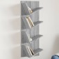 vidaXL Estantería de pared 4 niveles gris Sonoma 33x16x90 cm vidaXL Estantería de pared 4 niveles gris Sonoma 33x16x90 cm