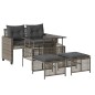 vidaXL Set sofás jardín 4 pzas y cojines ratán sintético vidrio gris vidaXL Set sofás jardín 4 pzas y cojines ratán sintético vidrio gris
