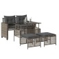vidaXL Set sofás jardín 4 pzas y cojines ratán sintético vidrio gris vidaXL Set sofás jardín 4 pzas y cojines ratán sintético vidrio gris