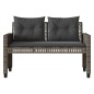 vidaXL Set sofás jardín 4 pzas y cojines ratán sintético vidrio gris vidaXL Set sofás jardín 4 pzas y cojines ratán sintético vidrio gris